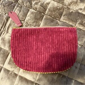 Ipsy Corduroy Makeup Bag (mustard yellow & burgundy)